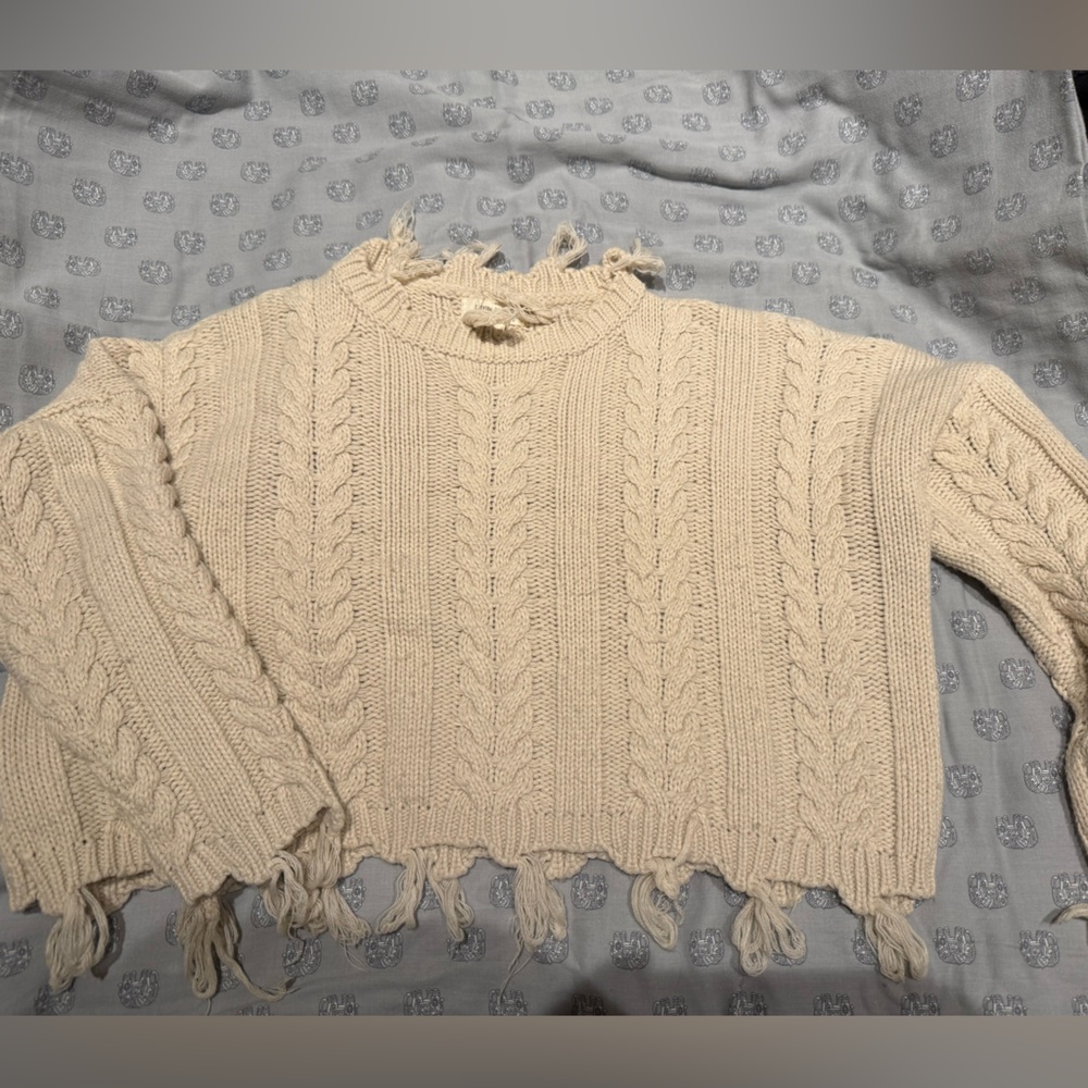Cream Cable Knit Sweater